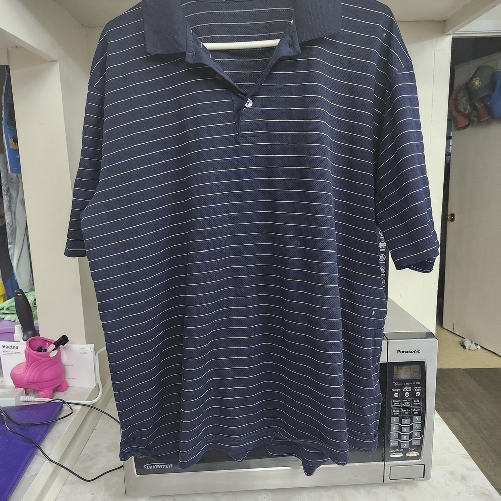 Navy Striped Polo Shirt